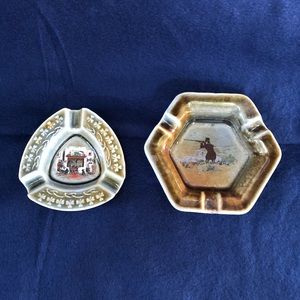 Pair of Vintage Wade Irish Porcelain Ashtrays